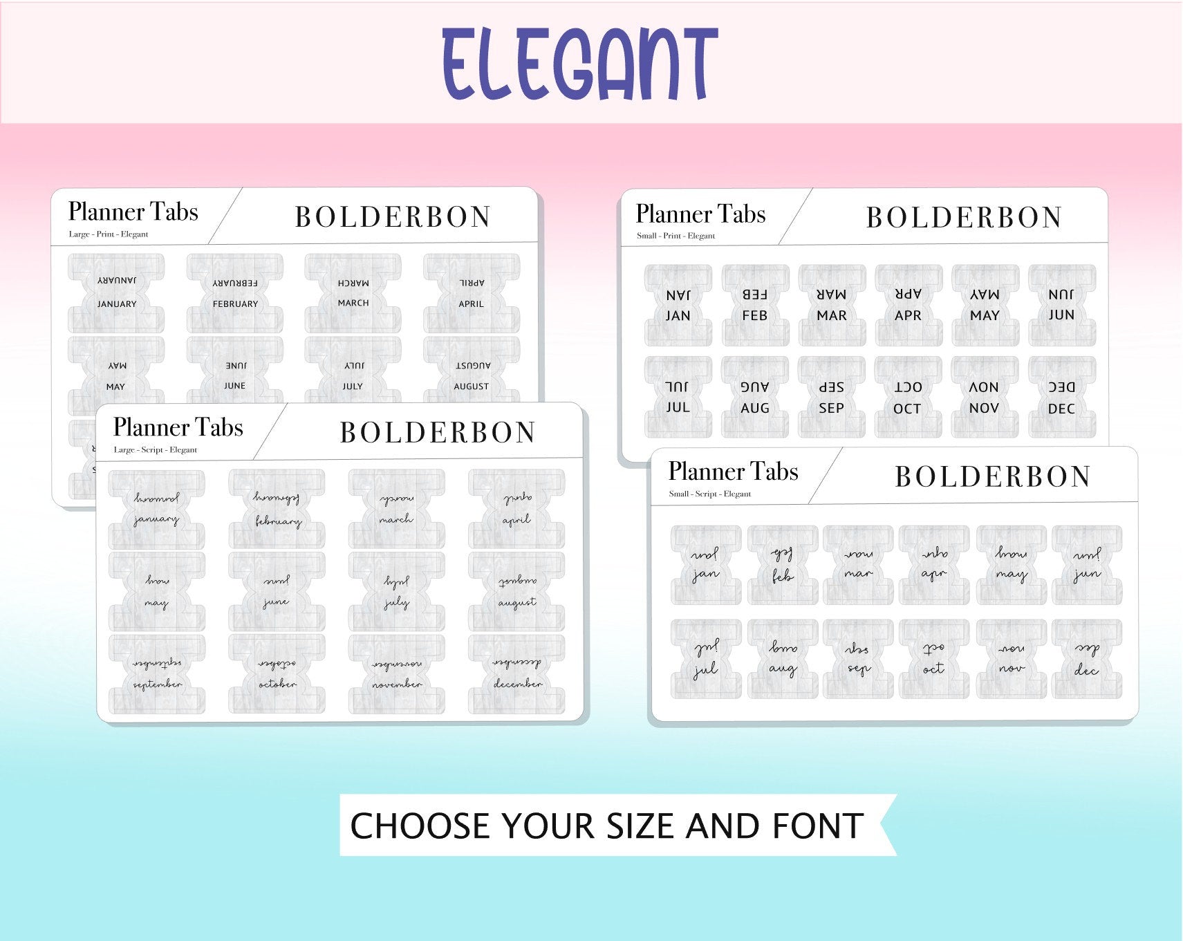 LAMINATED PLANNER TABS || Hobonichi Tabs, Weeks, Cousin, A6, B6, Tab Dividers, Monthly Tabs, Tab Stickers, Divider Tabs, Colorful, Minimal