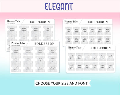 LAMINATED PLANNER TABS || Hobonichi Tabs, Weeks, Cousin, A6, B6, Tab Dividers, Monthly Tabs, Tab Stickers, Divider Tabs, Colorful, Minimal
