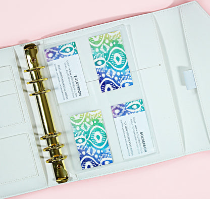 A5 PLANNER POCKET || 4 Pocket Card Holder, Frosted Clear Pouch, Sleeve Bolderbon A5 PLANNER POCKET || 4 Pocket Card Holder, Frosted Clear Pouch, Sleeve Bolderbon